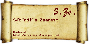 Sörös Zsanett névjegykártya